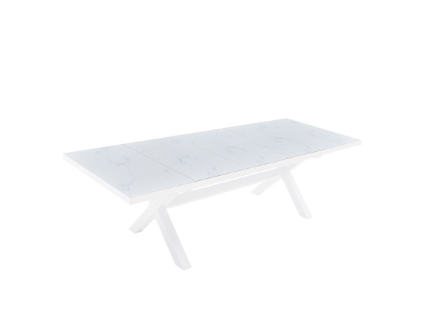 SORPRESA ΤΡΑΠΕΖΙ ΕΠΕΚΤΕΙΝΟΜΕΝΟ-Η ΛΕΥΚΟ ΜΕ ΟΨΗ ΜΑΡΜΑΡΟΥ ΛΕΥΚΟ 202x101x77cm