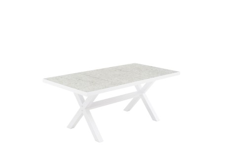 STABLE ΤΡΑΠΕΖΙ TERRAZZO ΛΕΥΚΟ 181x90.5x75cm