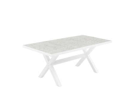 STABLE ΤΡΑΠΕΖΙ TERRAZZO ΛΕΥΚΟ 181x90.5x75cm