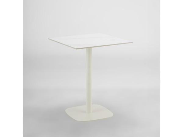 QUADRA ΤΡΑΠΕΖΙ ΛΕΥΚΟ ΜΕ ΟΨΗ ΜΑΡΜΑΡΟΥ 60x60x74cm