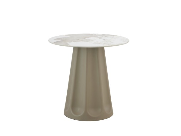 VELLUM ΤΡΑΠΕΖΙ BEIGE ΜΕ ΟΨΗ ΜΑΡΜΑΡΟΥ 80x80x76.5cm