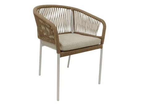 TONDO ΚΑΡΕΚΛΑ CARAMEL OFF WHITE 62x57x80cm