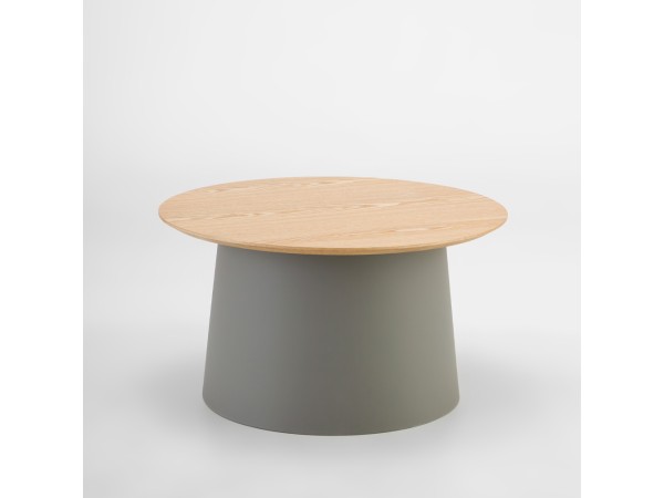 ZENTRA COFFEE TABLE ΦΥΣΙΚΟ ΓΚΡΙ 70x70x39cm