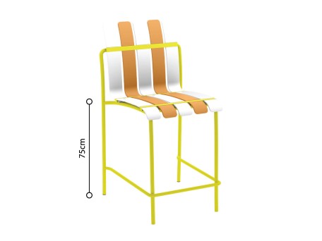 KIOSK ΣΚΑΜΠΟ BAR ΛΕΥΚΟ ΠΟΡΤΟΚΑΛΙ 54x40.5x110cm