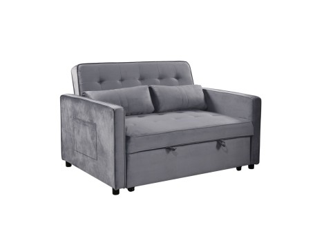 SOLUTION ΚΑΝΑΠΕΣ ΚΡΕΒΑΤΙ 2ΘΕΣΙΟΣ ΓΚΡΙ 133x94x87cm