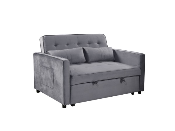 SOLUTION ΚΑΝΑΠΕΣ ΚΡΕΒΑΤΙ 2ΘΕΣΙΟΣ ΓΚΡΙ 133x94x87cm