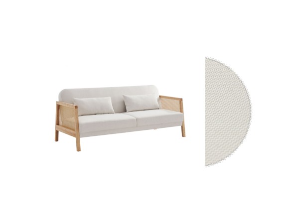 AMMOS ΚΑΝΑΠΕΣ ΚΡΕΒΑΤΙ 3ΘΕΣΙΟΣ OFF WHITE 196x82x81cm