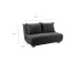 FUTON ΚΑΝΑΠΕΣ ΚΡΕΒΑΤΙ 2ΘΕΣΙΟΣ ΑΝΑΔΙΠΛΟΥΜΕΝΟΣ ΓΚΡΙ ΜΑΥΡΟ ΜΕ PATTERN 141x87x76cm