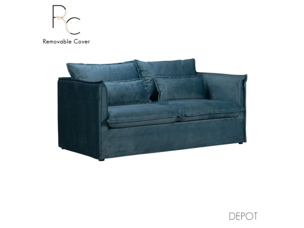 ONE ONLY ΚΑΝΑΠΕΣ 2ΘΕΣΙΟΣ ΜΕ ΑΠΟΣΥΡΟΜΕΝΟ ΓΑΛΑΖΙΟ ΣΚΟΥΡΟ 176x90x87cm