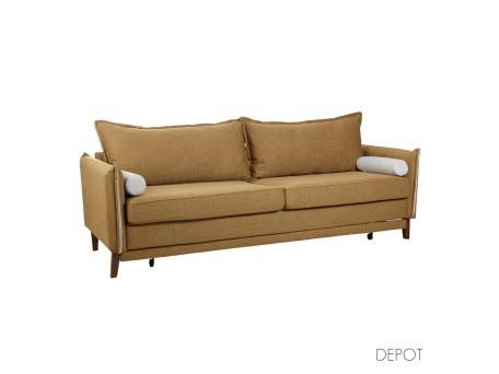 COMMODO ΚΑΝΑΠΕΣ ΚΡΕΒΑΤΙ 3ΘΕΣΙΟΣ CAMEL NEVE 17 BEIGE NEVE 13 230x81x88cm