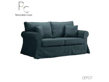 ASHLEY ΚΑΝΑΠΕΣ 2ΘΕΣΙΟΣ ΜΕ ΑΠΟΣΥΡΟΜΕΝΟ ΜΠΛΕ TWIST 13 173x85x95cm