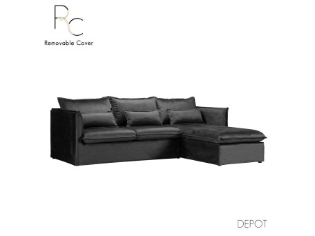 ONE ONLY ΚΑΝΑΠΕΣ ΓΩΝΙΑ ΔΕΞΙΑ ΓΚΡΙ 258x180x90cm