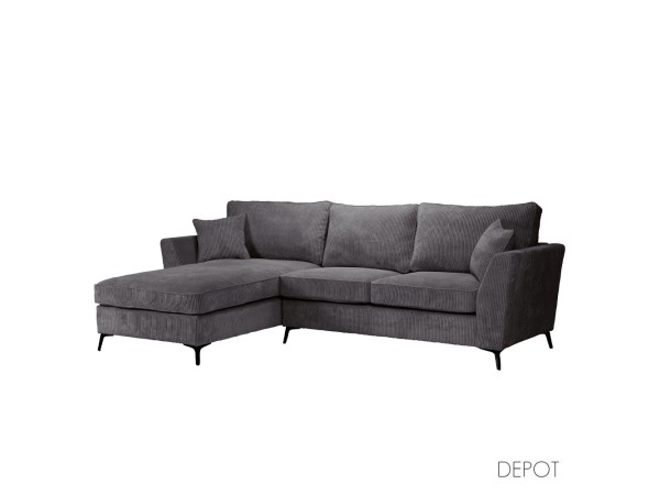 BOEL ΚΑΝΑΠΕΣ ΓΩΝΙΑ ΑΡΙΣΤΕΡΗ ΓΚΡΙ LINCOLN 90 280x170x92cm