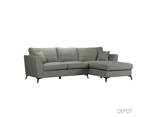 BOEL ΚΑΝΑΠΕΣ ΓΩΝΙΑ ΔΕΞΙΑ ΓΚΡΙ MEMORY 15 280x170x92cm