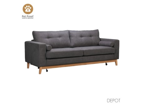 LUSSO ΚΑΝΑΠΕΣ ΚΡΕΒΑΤΙ 3ΘΕΣΙΟΣ ΓΚΡΙ LINO 17 218x85x87cm