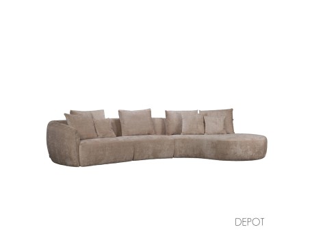 CURVO ΚΑΝΑΠΕΣ ΓΩΝΙΑ ΔΕΞΙΑ BEIGE CREMONA 14 412x162x92cm