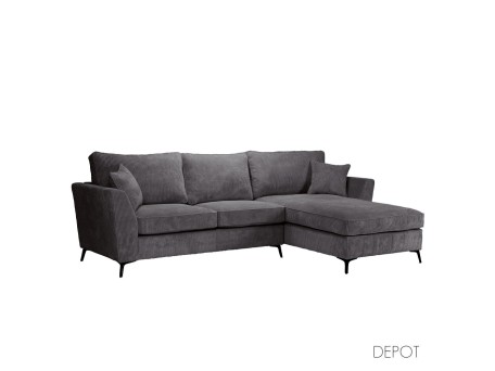 BOEL ΚΑΝΑΠΕΣ ΓΩΝΙΑ ΔΕΞΙΑ ΓΚΡΙ LINCOLN D 90 280x170x92cm