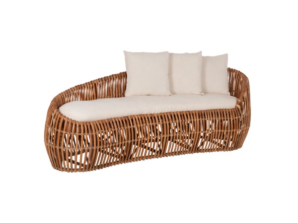 ΚΑΝΑΠΕΣ-ΑΝΑΚΛΙΝΤΡΟ LANTRY HM5991 ΦΥΣΙΚΟ RATTAN- ΛΕΥΚΑ ΜΑΞΙΛΑΡΙΑ 215x60x78Yεκ.