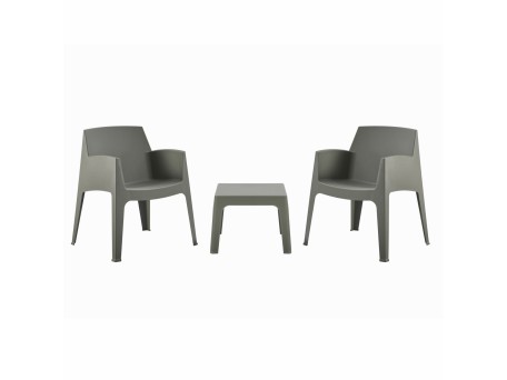 ΣΕΤ LOUNGE ΠΟΛΥΠΡΟΠΥΛΕΝΙΟΥ SLEEK HM21267.05 ΤΡΑΠΕΖΑΚΙ & 2 ΠΟΛΥΘΡΟΝΕΣ-DARK OLIVE GREEN