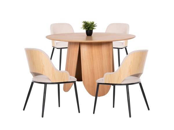 ΣΕΤ ΤΡΑΠΕΖΑΡΙΑ ΕΣΩΤ. ΧΩΡΟΥ 5ΤΜΧ HM11973 ΤΡΑΠΕΖΙ DENTY & 4 ΚΑΡΕΚΛΕΣ DELF(ΟΑΚ-ΜΠΕΖ)