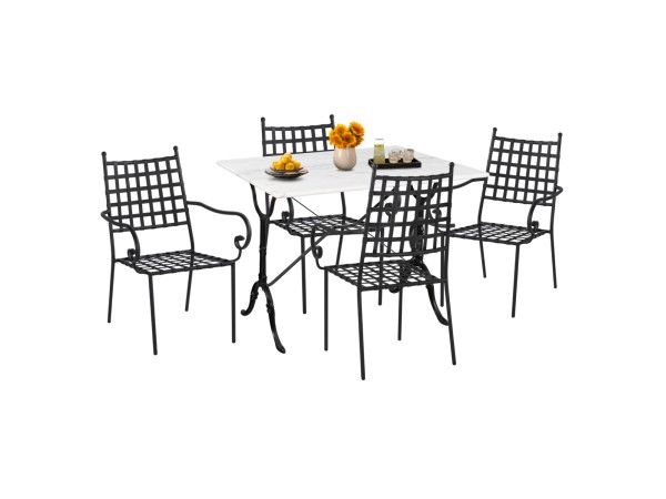 ΣΕΤ ΤΡΑΠΕΖΑΡΙΑΣ ΕΞΩΤΕΡΙΚΟΥ ΧΩΡΟΥ 5ΤΜΧ HM11874 ΜΕΤΑΛΛΟ-ΜΑΝΤΕΜΙ-ΛΕΥΚΟ ΜΑΡΜΑΡΟ