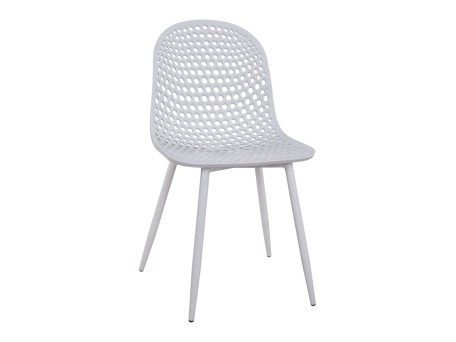 ΚΑΡΕΚΛΑ ΠΟΛΥΠΡΟΠΥΛΕΝΙΟΥ MILANA HM8512.01 ΛΕΥΚΟ ΜΕ ΜΕΤΑΛΛΙΚΑ ΠΟΔΙΑ 45X51X84Υ εκ.