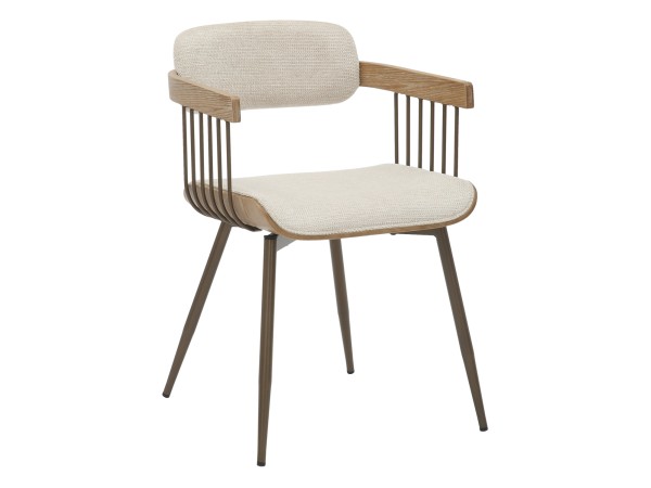 ΚΑΡΕΚΛΑ ΤΡΑΠΕΖΑΡΙΑΣ LANG HM9973.01 ΜΕΤ.ΠΟΔΙΑ ΧΑΛΚΙΝΑ-ΕΚΡΟΥ ΥΦΑΣΜΑ 52x52x76Υεκ