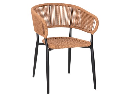 ΠΟΛΥΘΡΟΝΑ ΑΛΟΥΜΙΝΙΟΥ EULO HM5783.13 ΜΑΥΡΗ-ΣΥΝΘΕΤΙΚΟ RATTAN ΜΠΕΖ 55,5x63,5x78Y εκ.