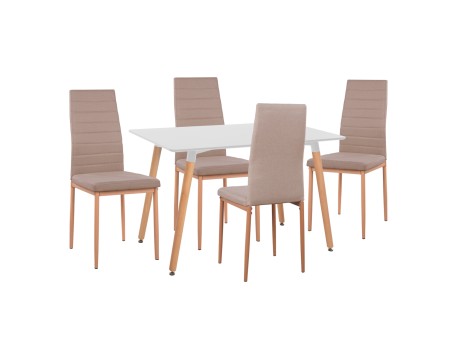 ΣΕΤ ΤΡΑΠΕΖΑΡΙΑΣ 5ΤΜΧ MINIMAL HM11767 ΛΕΥΚΟ MDF-ΜΠΕΖ ΥΦΑΣΜΑ