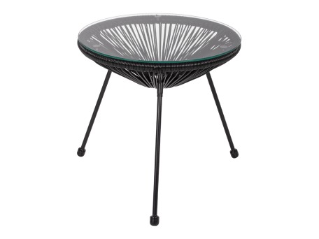 ΤΡΑΠΕΖΙ ΒΟΗΘΗΤΙΚΟ ALLEGRA ΕΠΑΓΓΕΛΜ. ΜΕΤΑΛΛΟ ΜΑΥΡΟ RATTAN ΜΑΥΡΟ HM5874.01 Φ47x45Yεκ.