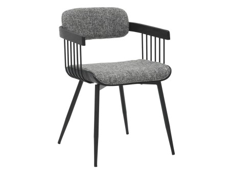 ΚΑΡΕΚΛΑ ΤΡΑΠΕΖΑΡΙΑΣ LANG HM9973.02 ΜΕΤ.ΠΟΔΙΑ ΜΑΥΡΑ-ΓΚΡΙ ΥΦΑΣΜΑ 52x52x76Υεκ