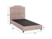 ΚΡΕΒΑΤΙ MALENA ΑΠΟ ΜΠΕΖ ΥΦΑΣΜΑ NUBUCK HM647.22 ΓΙΑ ΣΤΡΩΜΑ 120x200 εκ.