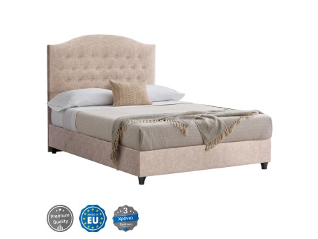 ΚΡΕΒΑΤΙ MALENA ΑΠΟ ΜΠΕΖ ΥΦΑΣΜΑ NUBUCK HM647.22 ΓΙΑ ΣΤΡΩΜΑ 120x200 εκ.