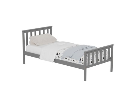 ΚΡΕΒΑΤΙ GIMLY HM675.05 ΜΑΣΙΦ ΞΥΛΟ ΠΕΥΚΟΥ ΣΕ ΓΚΡΙ ΓΙΑ ΣΤΡΩΜΑ 190x90εκ.