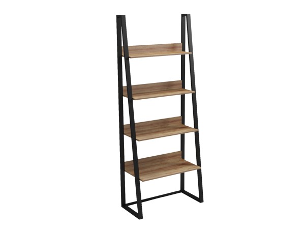 ΡΑΦΙΕΡΑ IZABEL HM18376.01 ΜΕΤΑΛΛΟ--ΜΕΛΑΜΙΝΗ ΣΕ OAK 75x36x185Υεκ.