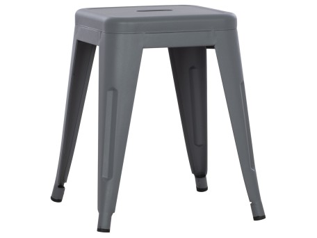 ΣΚΑΜΠΟ ΜΕΤΑΛΛΙΚΟ MELITA HM0096.50 ΣΕ ΓΚΡΙ ΜΑΤ ΧΡΩΜΑ 37x37x45Υεκ.