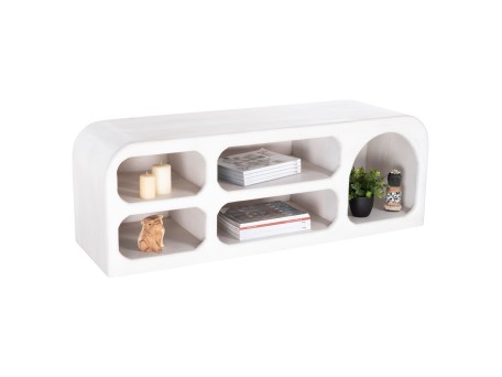 ΕΠΙΠΛΟ ΤΗΛΕΟΡΑΣΗΣ HANDYR HM9704 ΜΑΣΙΦ ΞΥΛΟ MANGO ΣΕ ΛΕΥΚΟ 130x40x45Yεκ.