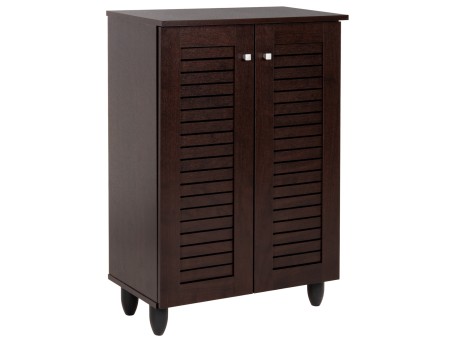 ΠΑΠΟΥΤΣΟΘΗΚΗ-ΝΤΟΥΛΑΠΑ PROLLY HM9608.01 ΜΕΛΑΜΙΝΗ WENGE-2ΠΟΡΤΕΣ-4ΡΑΦΙΑ 60x34x88Υεκ.