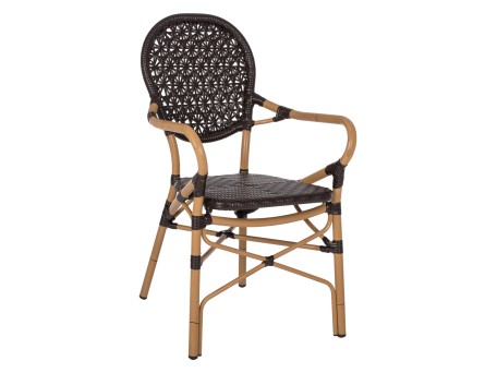 ΠΟΛΥΘΡΟΝΑ ΑΛΟΥΜΙΝΙΟΥ BAMBOO LOOK ΚΑΦΕ ΚΑΙ ΚΑΦΕ PE RATTAN HM5926.01 56x62x95Yεκ.