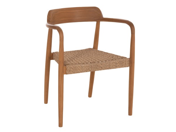 ΠΟΛΥΘΡΟΝΑ ΤΡΑΠΕΖΑΡΙΑΣ ROBBY HM18350 ΞΥΛΟ TEAK & ΣΧΟΙΝΙ VIRO ΦΥΣΙΚΟ 55x50x71Υεκ.