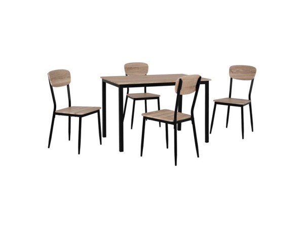 ΣΕΤ ΤΡΑΠΕΖΑΡΙΑΣ 5ΤΜΧ HM10339 ME SONAMA ΕΠΙΦΑΝΕΙΑ ΚΑΙ ΜΑΥΡΑ ΠΟΔΙΑ 110x70x76cm