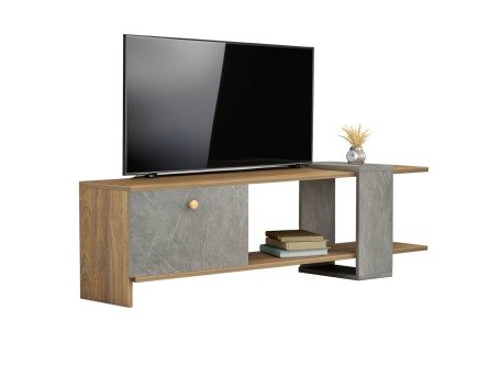 ΕΠΙΠΛΟ ΤΗΛΕΟΡΑΣΗΣ HENRIETTE HM8900.13 ΜΕΛΑΜΙΝΗ ΚΑΡΥΔΙ-STONE TEXTURE 120x28,5x39Υεκ.