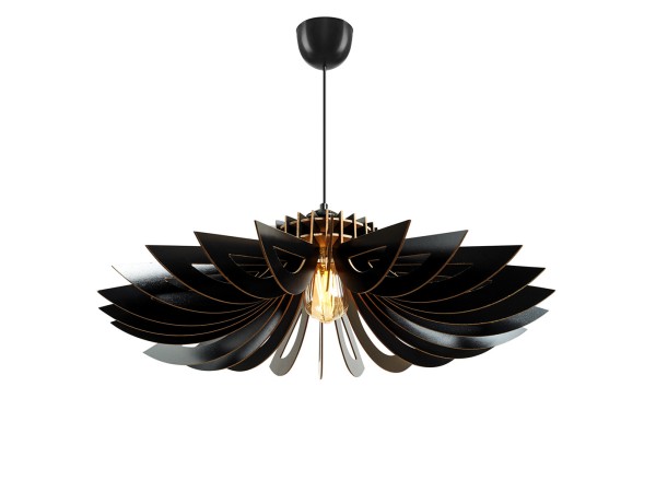 ΦΩΤΙΣΤΙΚΟ ΟΡΟΦΗΣ ΞΥΛΙΝΟ ΚΡΕΜΑΣΤΟ ΜΑΥΡΟ HM7348.03 Φ68x50Υ εκ.