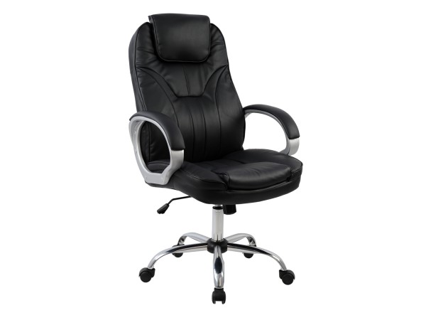 ΚΑΡΕΚΛΑ ΓΡΑΦΕΙΟΥ ΜΑΥΡΟ PU STARELL ΜΕ ΠΟΔΙ ΧΡΩΜΙΟ 65x71x106,5-116Y εκ.HM1025.01