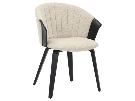 ΚΑΡΕΚΛΑ ΤΡΑΠΕΖΑΡΙΑΣ JESPER HM9977.02 ΣΚΕΛΕΤΟΣ Κ.Π. ΜΑΥΡΟ-ΕΚΡΟΥ ΥΦΑΣΜΑ 61x54x74Υεκ