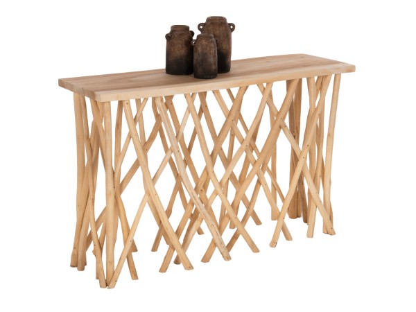 ΚΟΝΣΟΛΑ KRANT ΣΕ ΡΟΥΣΤΙΚ ΣΤΥΛ ΚΛΑΔΙΑ ΤEAK & 3εκ. ΕΠΙΦΑΝΕΙΑ 121X36X75Yεκ.HM9805