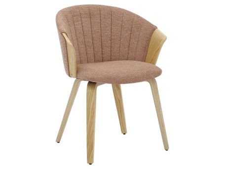 ΚΑΡΕΚΛΑ ΤΡΑΠΕΖΑΡΙΑΣ JESPER HM9977.01 ΣΚΕΛΕΤΟΣ Κ.Π. ΟΑΚ-ΚΑΦΕΚΟΚΚΙΝΟ ΥΦΑΣΜΑ 61x54x74Υεκ