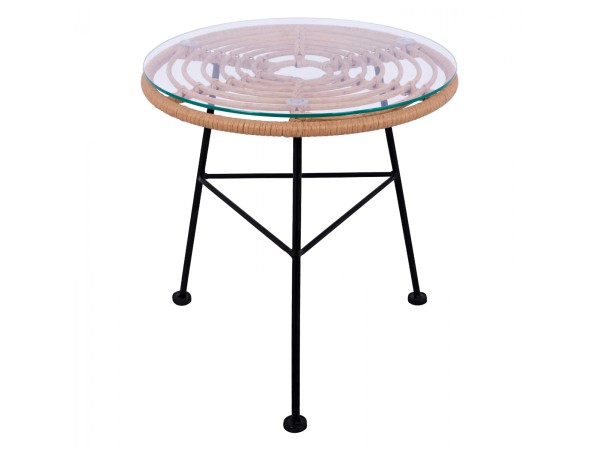 ΤΡΑΠΕΖΙ ΜΕΤΑΛΛΙΚΟ ALLEGRA HM5459 ΜΕ WICKER ΜΠΕΖ ΚΑΙ ΓΥΑΛΙ Φ45Χ46Υεκ. ΤΡΑΠΕΖΙ ΜΕΤΑΛΛΙΚΟ ALLEGRA HM5459 ΜΕ WICKER ΜΠΕΖ ΚΑΙ ΓΥΑΛΙ Φ45Χ46Υεκ.