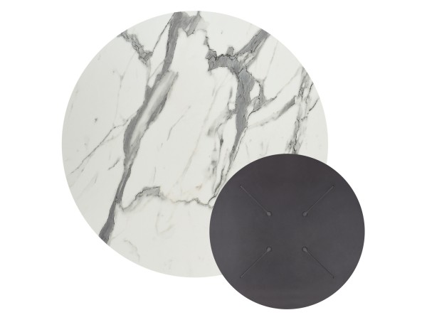 ΕΠΙΦΑΝΕΙΑ ΤΡΑΠΕΖΙΟΥ HPL ΣΤΡΟΓΓΥΛΗ HM5842.31 ΛΕΥΚΟ ΜΑΡΜΑΡΟ Φ70εκ.