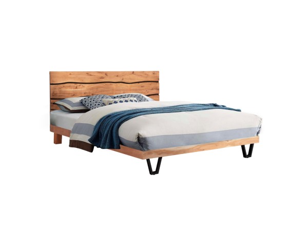 ΚΡΕΒΑΤΙ ALICIA HM8359.21 ΜΕΤΑΛΛΟ-ΜΑΣΙΦ ΞΥΛΟ ΑΚΑΚΙΑΣ-ΑΝΟΙΧΤΟ ΦΥΣΙΚΟ-ΣΤΡΩΜΑ 160x200εκ